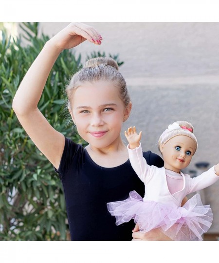 18 Inch Ballerina Doll - Girl Dolls with Blonde Hair & Blue Eyes Set with Clothes - Pink Leotard & Tutu Outfit Ballet Shoes &...