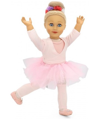 18 Inch Ballerina Doll - Girl Dolls with Blonde Hair & Blue Eyes Set with Clothes - Pink Leotard & Tutu Outfit Ballet Shoes &...