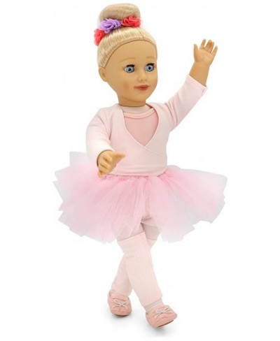 18 Inch Ballerina Doll - Girl Dolls with Blonde Hair & Blue Eyes Set with Clothes - Pink Leotard & Tutu Outfit Ballet Shoes &...