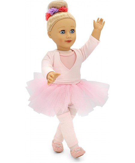 18 Inch Ballerina Doll - Girl Dolls with Blonde Hair & Blue Eyes Set with Clothes - Pink Leotard & Tutu Outfit Ballet Shoes &...