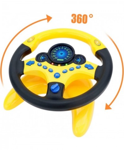 Kids Steering Wheel for Backseat with Car Key Pretend Driving Simulated Driving Steering Wheel Toy with Light and Music Gifts...