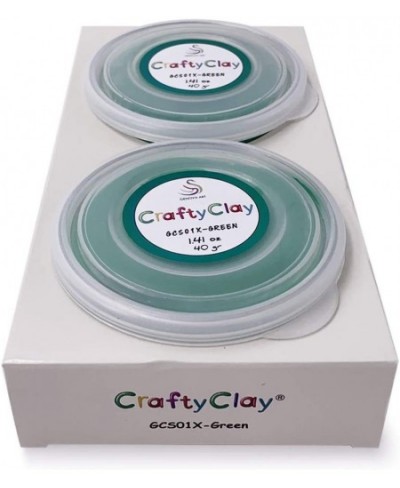 Genova Art CraftyClay Green Air Dry Modeling Art Clay for Professionals - 2 Cups Total 2.82oz Higher Grade Texture for Detail...