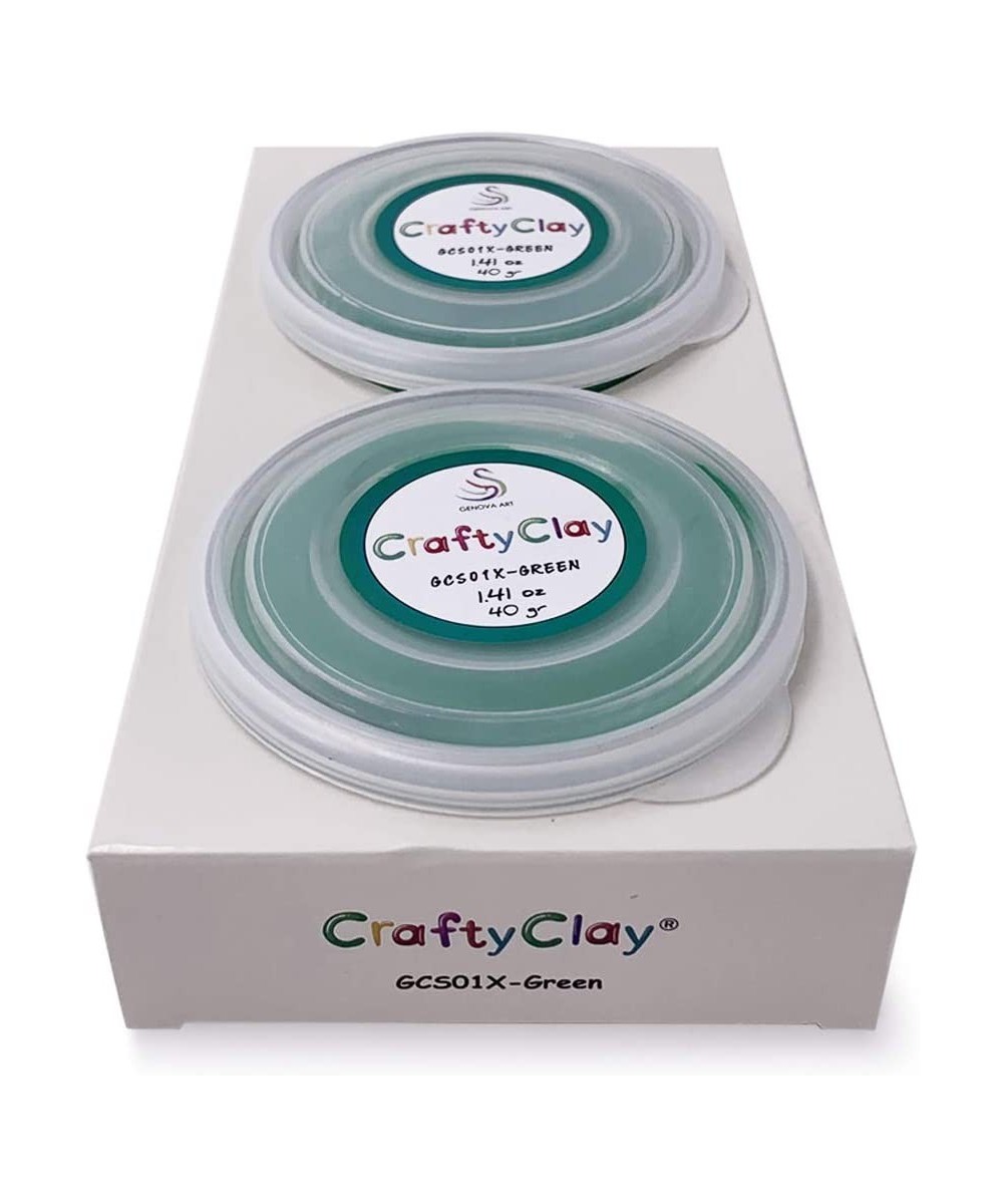 Genova Art CraftyClay Green Air Dry Modeling Art Clay for Professionals - 2 Cups Total 2.82oz Higher Grade Texture for Detail...