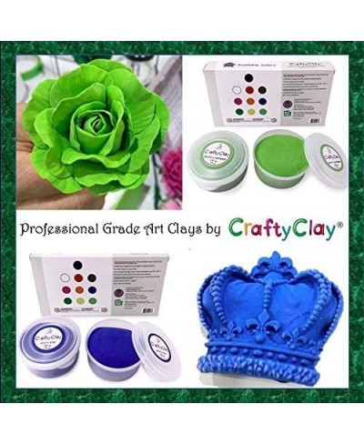 Genova Art CraftyClay Green Air Dry Modeling Art Clay for Professionals - 2 Cups Total 2.82oz Higher Grade Texture for Detail...