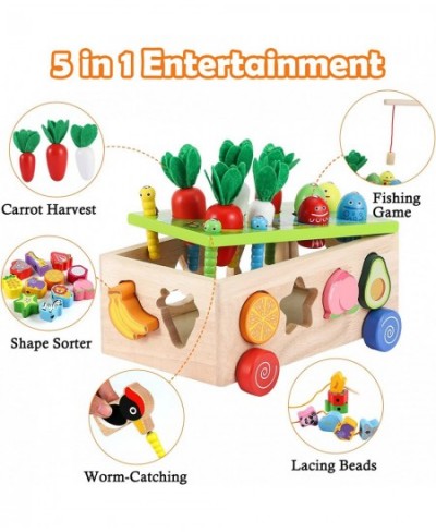 Toddler Wooden Educational Montessori Toys Baby Gifts for 2 3 4 Year Old Girls & Boys Fine Motor Skill Carrot Harvest & Shape...