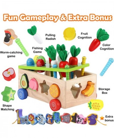 Toddler Wooden Educational Montessori Toys Baby Gifts for 2 3 4 Year Old Girls & Boys Fine Motor Skill Carrot Harvest & Shape...