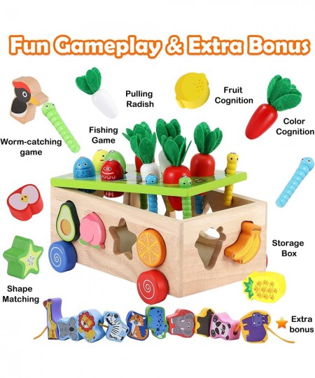 Toddler Wooden Educational Montessori Toys Baby Gifts for 2 3 4 Year Old Girls & Boys Fine Motor Skill Carrot Harvest & Shape...