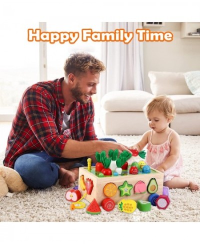 Toddler Wooden Educational Montessori Toys Baby Gifts for 2 3 4 Year Old Girls & Boys Fine Motor Skill Carrot Harvest & Shape...