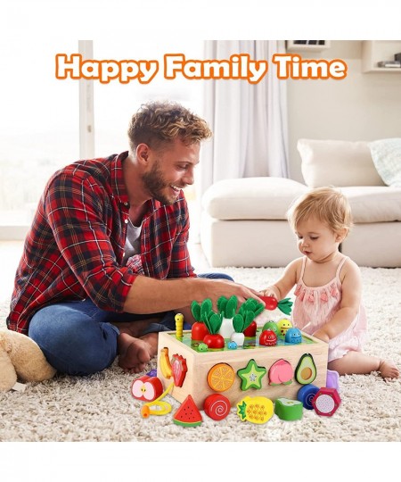 Toddler Wooden Educational Montessori Toys Baby Gifts for 2 3 4 Year Old Girls & Boys Fine Motor Skill Carrot Harvest & Shape...