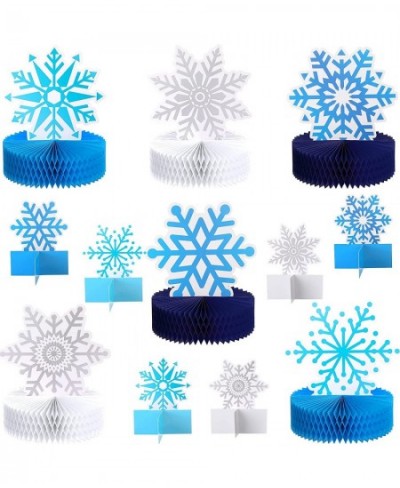 12 Pieces Snowflake Frozen Christmas Party Supplies Snowflake Honeycomb Centerpieces Snowflake Birthday Party Decoration Wint...