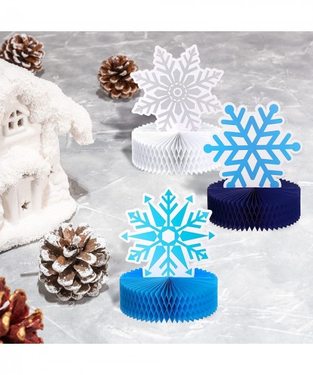 12 Pieces Snowflake Frozen Christmas Party Supplies Snowflake Honeycomb Centerpieces Snowflake Birthday Party Decoration Wint...