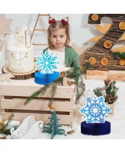 12 Pieces Snowflake Frozen Christmas Party Supplies Snowflake Honeycomb Centerpieces Snowflake Birthday Party Decoration Wint...