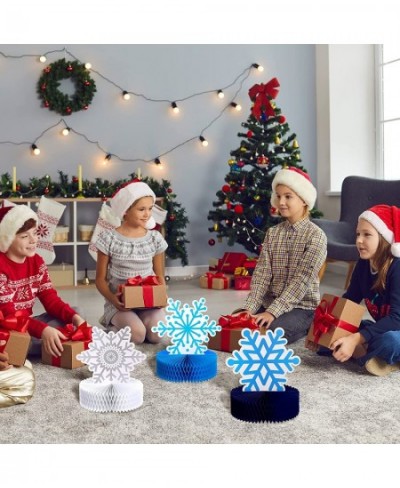 12 Pieces Snowflake Frozen Christmas Party Supplies Snowflake Honeycomb Centerpieces Snowflake Birthday Party Decoration Wint...