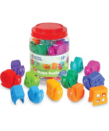 Snap-n-Learn Shape Snails - 20 Pieces Age 18+ Months Toddler Learning Activities Educational Toys Set Color Teaching Toys $33...