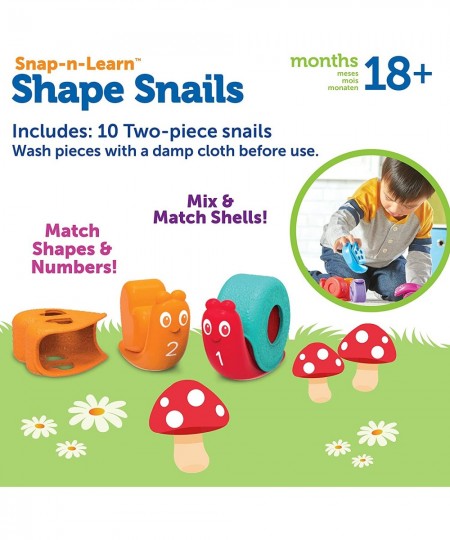 Snap-n-Learn Shape Snails - 20 Pieces Age 18+ Months Toddler Learning Activities Educational Toys Set Color Teaching Toys $33...