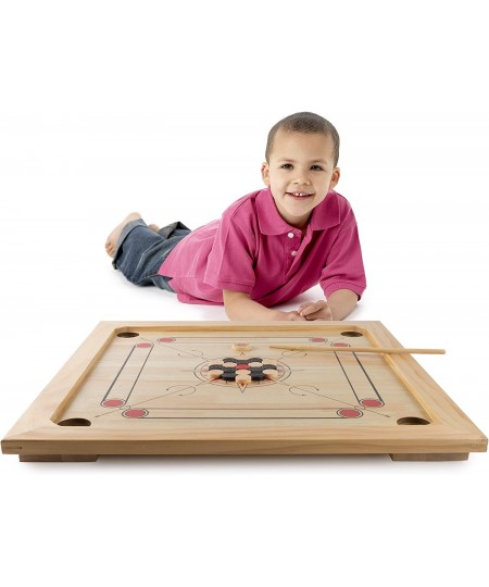 Deluxe Wooden Large Size Carrom Table Game Set - Includes Cue Sticks Coins Queen and Striker! $119.92 - Board Games