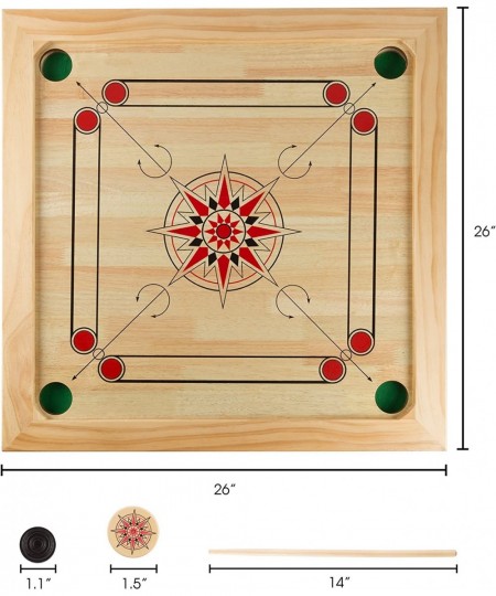 Deluxe Wooden Large Size Carrom Table Game Set - Includes Cue Sticks Coins Queen and Striker! $119.92 - Board Games