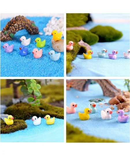 80 Pieces Mini Ducks 8 Colors Miniature Figures Micro Fairy Garden Landscape Aquarium Dollhouse Ornament Potted Plants Decora...