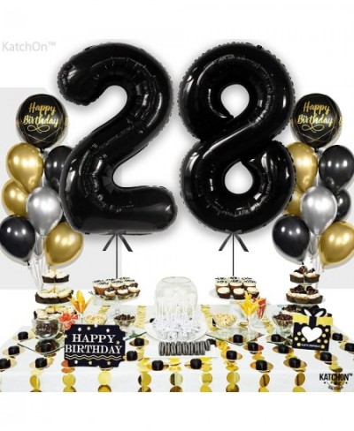 Large 28 Balloon Number Black - 40 Inch | Black 28 Birthday Balloons 28th Birthday Decorations for Men Women | 28 Balloons fo...