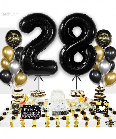 Large 28 Balloon Number Black - 40 Inch | Black 28 Birthday Balloons 28th Birthday Decorations for Men Women | 28 Balloons fo...