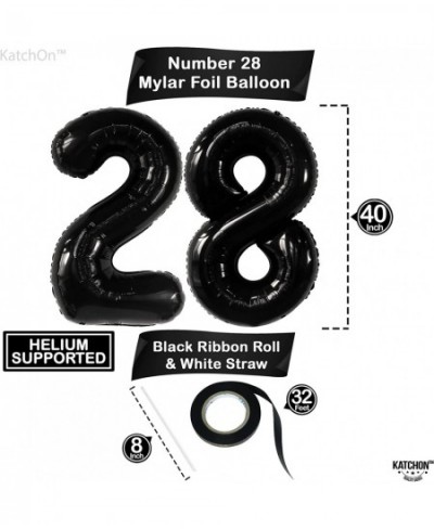 Large 28 Balloon Number Black - 40 Inch | Black 28 Birthday Balloons 28th Birthday Decorations for Men Women | 28 Balloons fo...