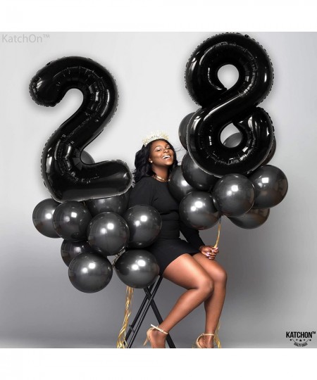 Large 28 Balloon Number Black - 40 Inch | Black 28 Birthday Balloons 28th Birthday Decorations for Men Women | 28 Balloons fo...