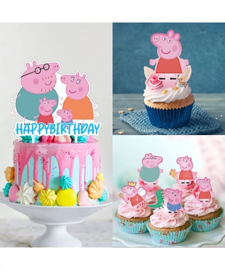 137pcs Pig Birthday Party Supplies for Serves 10 Guests with Birthday Decorations Banner Latex Balloons Hanging Swirl Tablecl...