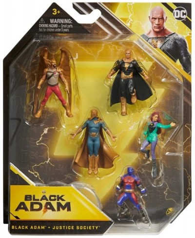 DC Comics Black Adam Justice Society Set 5-Pack 2-Inch Action Figures with Stands Black Adam Movie Collectible Kids Toys Ages...