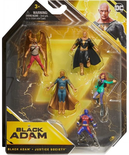 DC Comics Black Adam Justice Society Set 5-Pack 2-Inch Action Figures with Stands Black Adam Movie Collectible Kids Toys Ages...