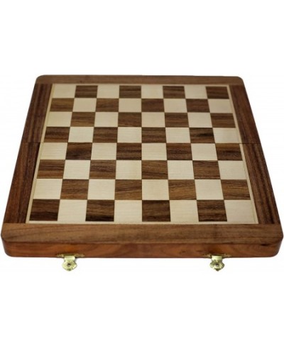 Wooden Chess Set with Magnet for Travel Maple and Acacia Foldable for Storage of Pieces Board Games for Adults and Family Siz...