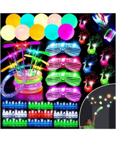 88 Pcs Mardi Gras Party Supplies Favors Glow In the Dark for Kids Adults LED Glasses Glow Sticks Bracelets Finger Lights Stic...