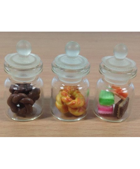 3pc Miniature Cake Food Candy Dollhouse Cake in Clear Glass Mini Bottle Fruit Mix Lemon MF007 $18.58 - Dollhouse Accessories