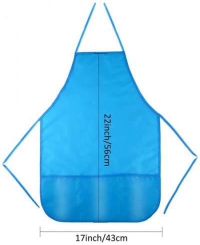 4 Pieces Water Resistant Kids Painting Aprons for Aged 5 to 10 Middle Size Kid Aprons with 3 Roomy Pockets in Classroom Craft...