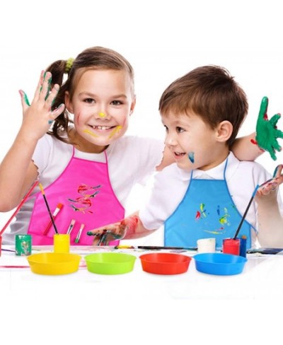 4 Pieces Water Resistant Kids Painting Aprons for Aged 5 to 10 Middle Size Kid Aprons with 3 Roomy Pockets in Classroom Craft...