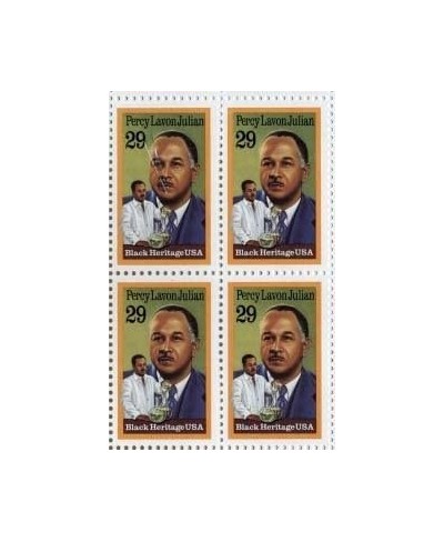 Percy LAVON Julian Black Heritage 4 x 29 Cent US Postage Stamps Scott 2746 $16.19 - Collectibles Display & Storage