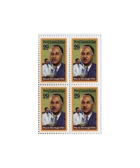 Percy LAVON Julian Black Heritage 4 x 29 Cent US Postage Stamps Scott 2746 $16.19 - Collectibles Display & Storage