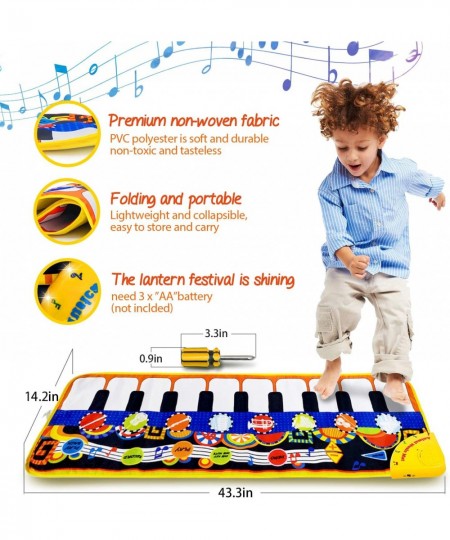 Musical?Piano Mat 19?Keys?Piano Keyboard Play Mat?Kids?Early Education Music Toys?Music Mat?Build-in Speaker & Recording?Touc...