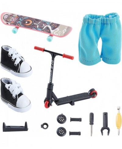 Mini Finger Scooter Kit Plastic Finger Scooter & Skateboarding Set with Trousers and Mini Cloth Shoe for Party Favors $24.75 ...