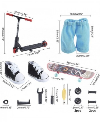 Mini Finger Scooter Kit Plastic Finger Scooter & Skateboarding Set with Trousers and Mini Cloth Shoe for Party Favors $24.75 ...