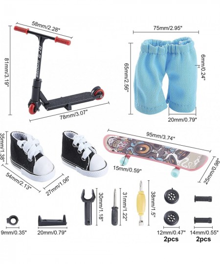 Mini Finger Scooter Kit Plastic Finger Scooter & Skateboarding Set with Trousers and Mini Cloth Shoe for Party Favors $24.75 ...