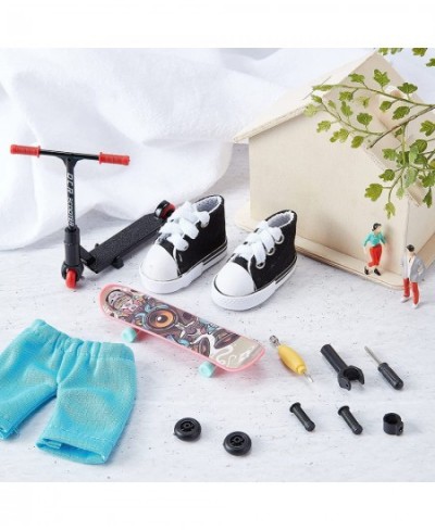 Mini Finger Scooter Kit Plastic Finger Scooter & Skateboarding Set with Trousers and Mini Cloth Shoe for Party Favors $24.75 ...