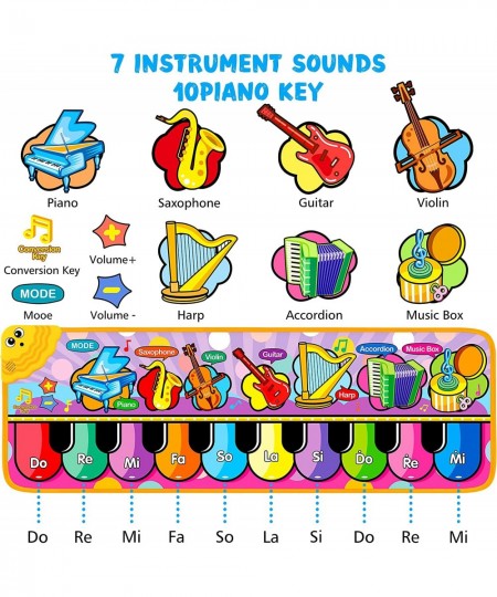 Baby Musical Piano Mats Kids Musical Toys Child Floor Piano Keyboard Mat 7 Instrument Sounds Blanket Musical Touch Playmat Ga...