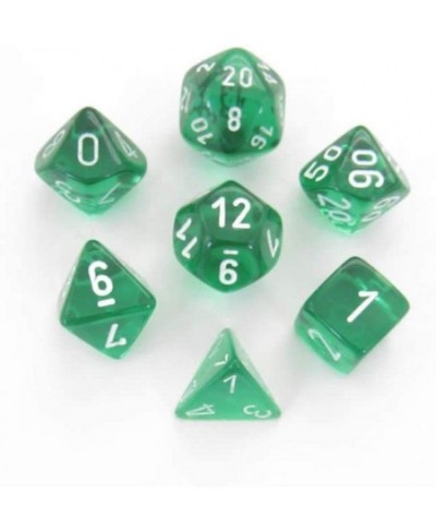 DND Dice Set-D&D Dice-16mm Translucent Green and White Plastic Polyhedral Dice Set-Dungeons and Dragons Dice Includes 7 Dice ...