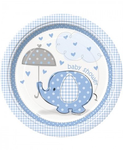 Blue Elephant Boy Baby Shower Dinner Plates 8ct $22.64 - Kids' Party Tableware