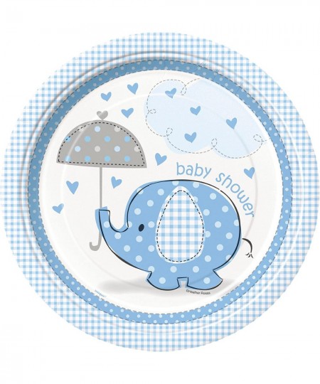 Blue Elephant Boy Baby Shower Dinner Plates 8ct $22.64 - Kids' Party Tableware