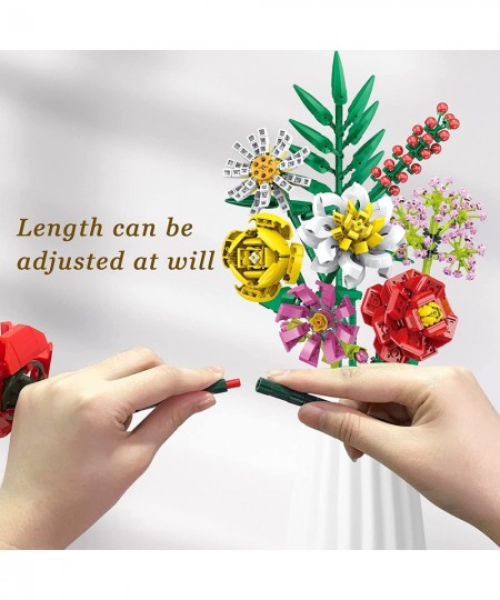 Flower Bouquet Building Kit (682 Pieces)Flower Building Blocks Sets Artificial Flowers Botanical Collection Building Block fo...