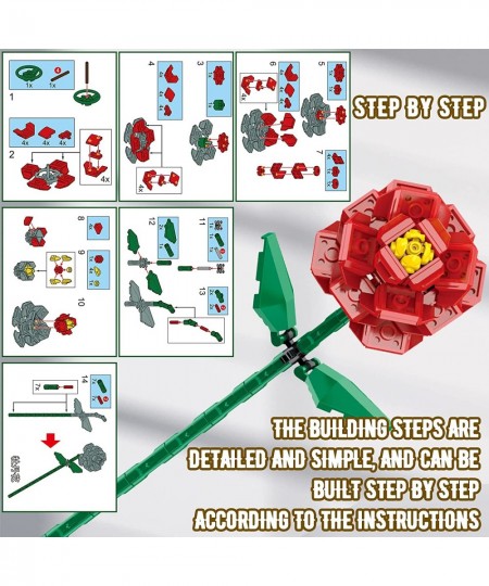 Flower Bouquet Building Kit (682 Pieces)Flower Building Blocks Sets Artificial Flowers Botanical Collection Building Block fo...