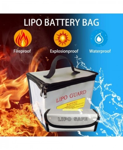 3pcs Lipo Battery Safe Bag Fire-Explosionproof Bag for RC Vehicle Batteries Other Batteries Storage and Charging Safe (215x14...