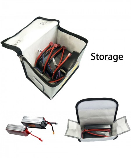 3pcs Lipo Battery Safe Bag Fire-Explosionproof Bag for RC Vehicle Batteries Other Batteries Storage and Charging Safe (215x14...