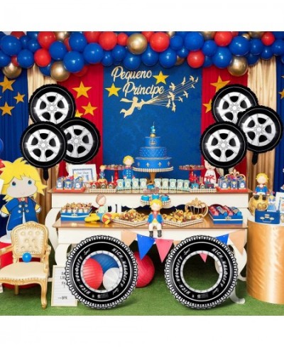 14 Pcs Car Decorations Racing Cars Birthday Party Supplies Include 4 Tire Tube Swim Ring Inflatable Tire Floats for Pool with...